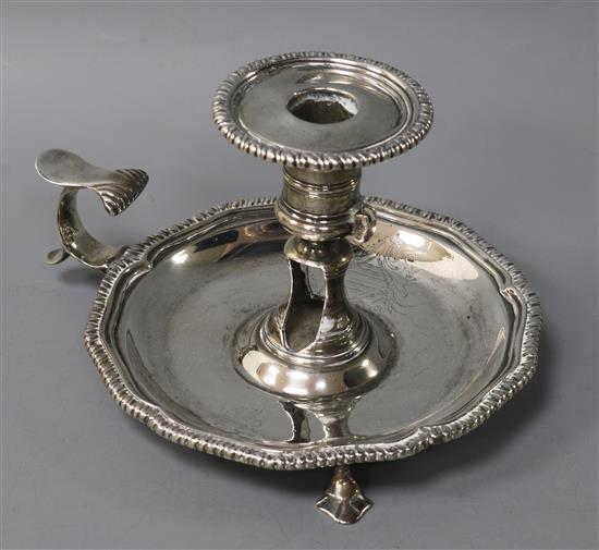 An early George III silver chamberstick, Dia 15cm; approx 12.6oz